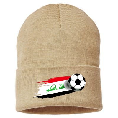 Iraq Flag Jersey Iraqi Soccer Team Iraqi Sustainable Knit Beanie