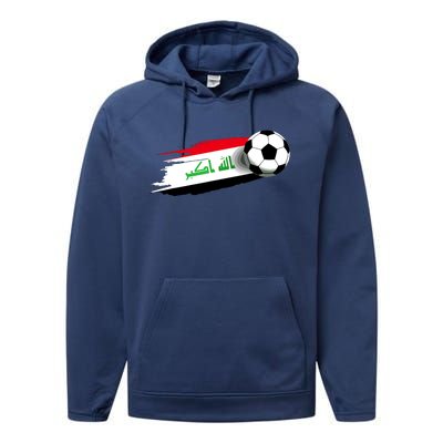 Iraq Flag Jersey Iraqi Soccer Team Iraqi Performance Fleece Hoodie