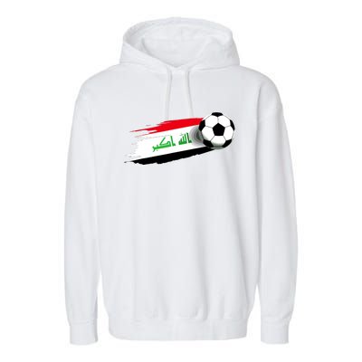 Iraq Flag Jersey Iraqi Soccer Team Iraqi Garment-Dyed Fleece Hoodie