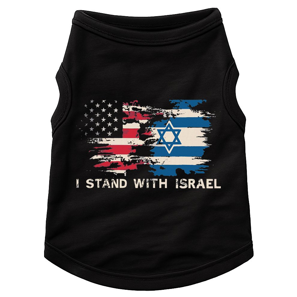 Israeli Flag Jewish Star Of David I Stand With Israel Doggie Tank