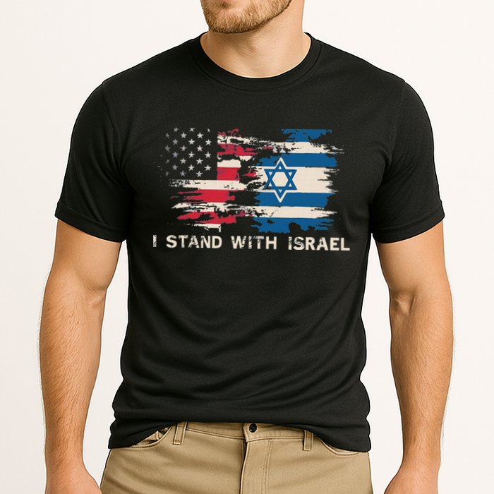 Israeli Flag Jewish Star Of David I Stand With Israel Cooling Performance Crew T-Shirt