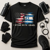 Israeli Flag Jewish Star Of David I Stand With Israel Cooling Performance Crew T-Shirt