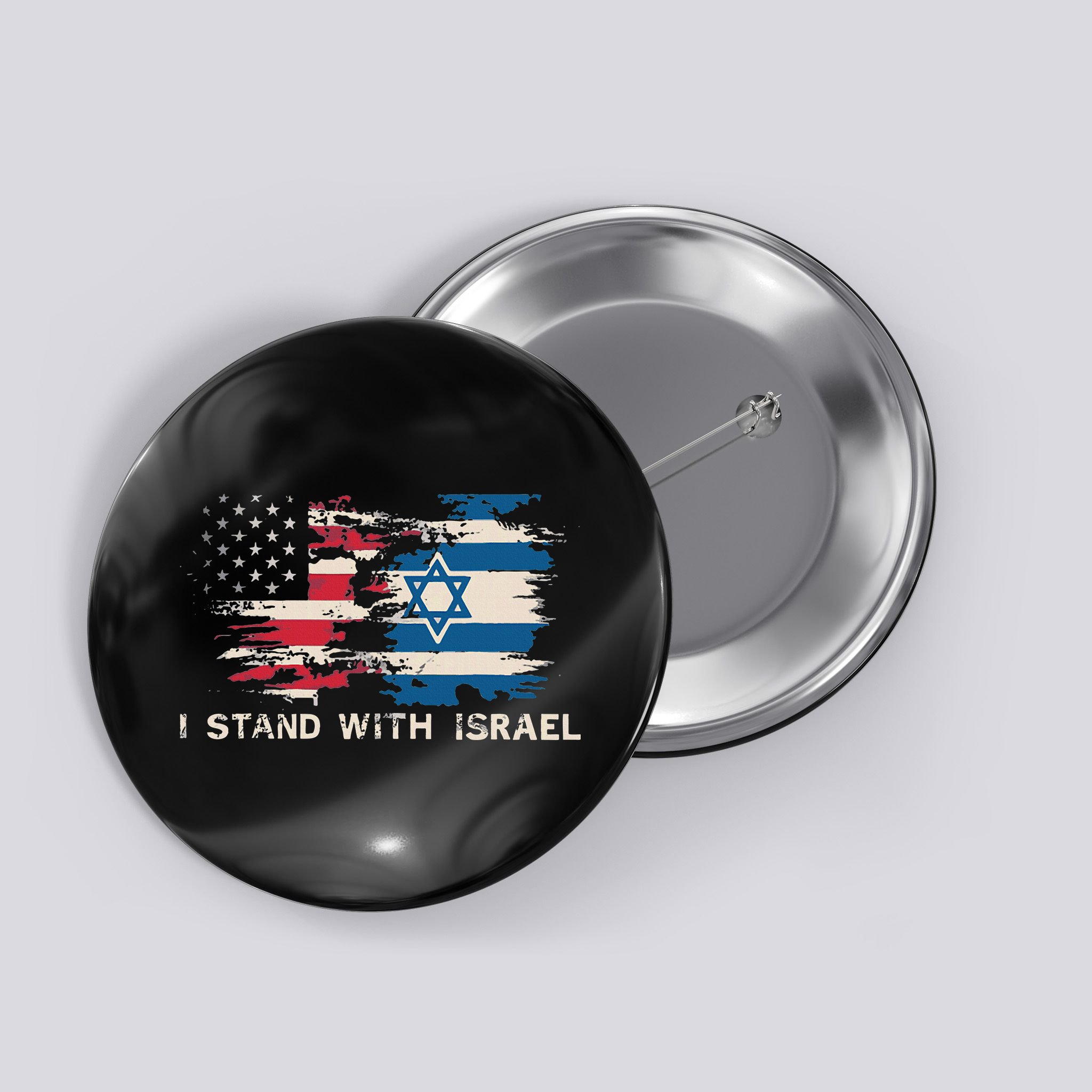 Israeli Flag Jewish Star Of David I Stand With Israel Button