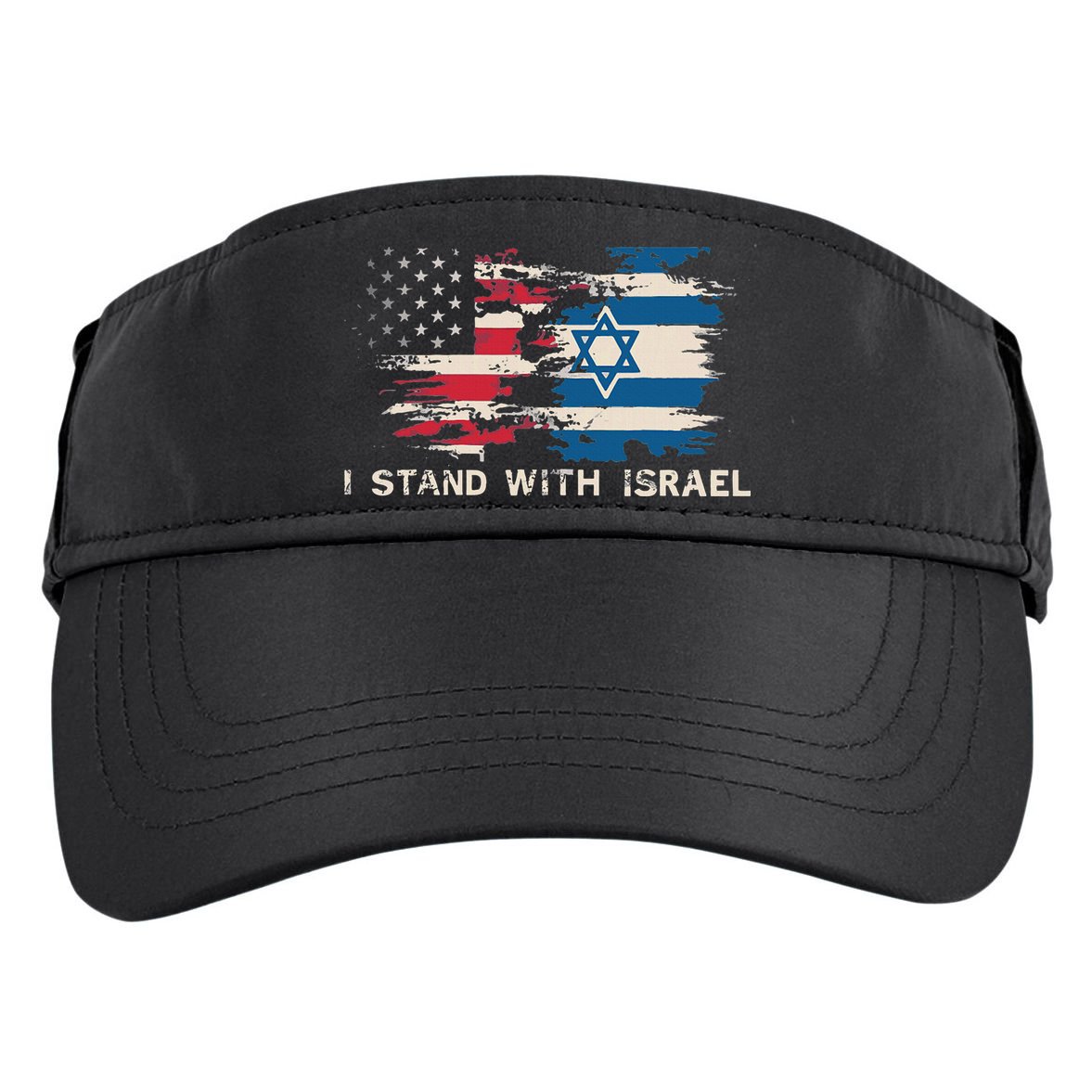 Israeli Flag Jewish Star Of David I Stand With Israel Adult Drive Performance Visor