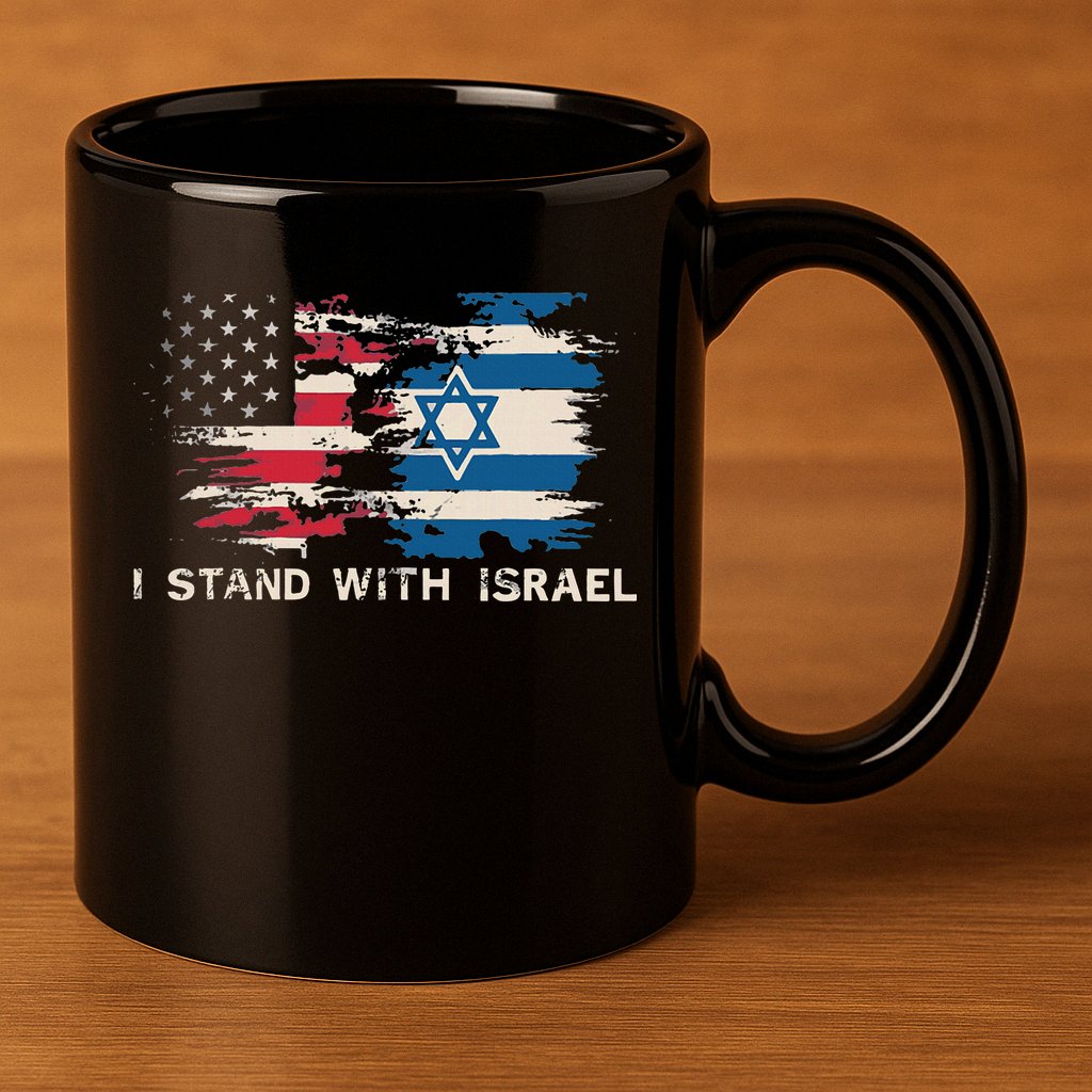 Israeli Flag Jewish Star Of David I Stand With Israel 11oz C Handle Ceramic Mug