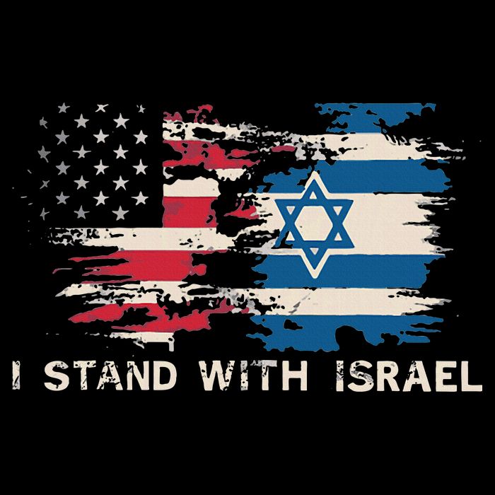 Israeli Flag Jewish Star Of David I Stand With Israel Flat Bill Trucker Hat