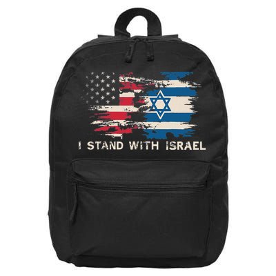 Israeli Flag Jewish Star Of David I Stand With Israel 16 in Basic Backpack