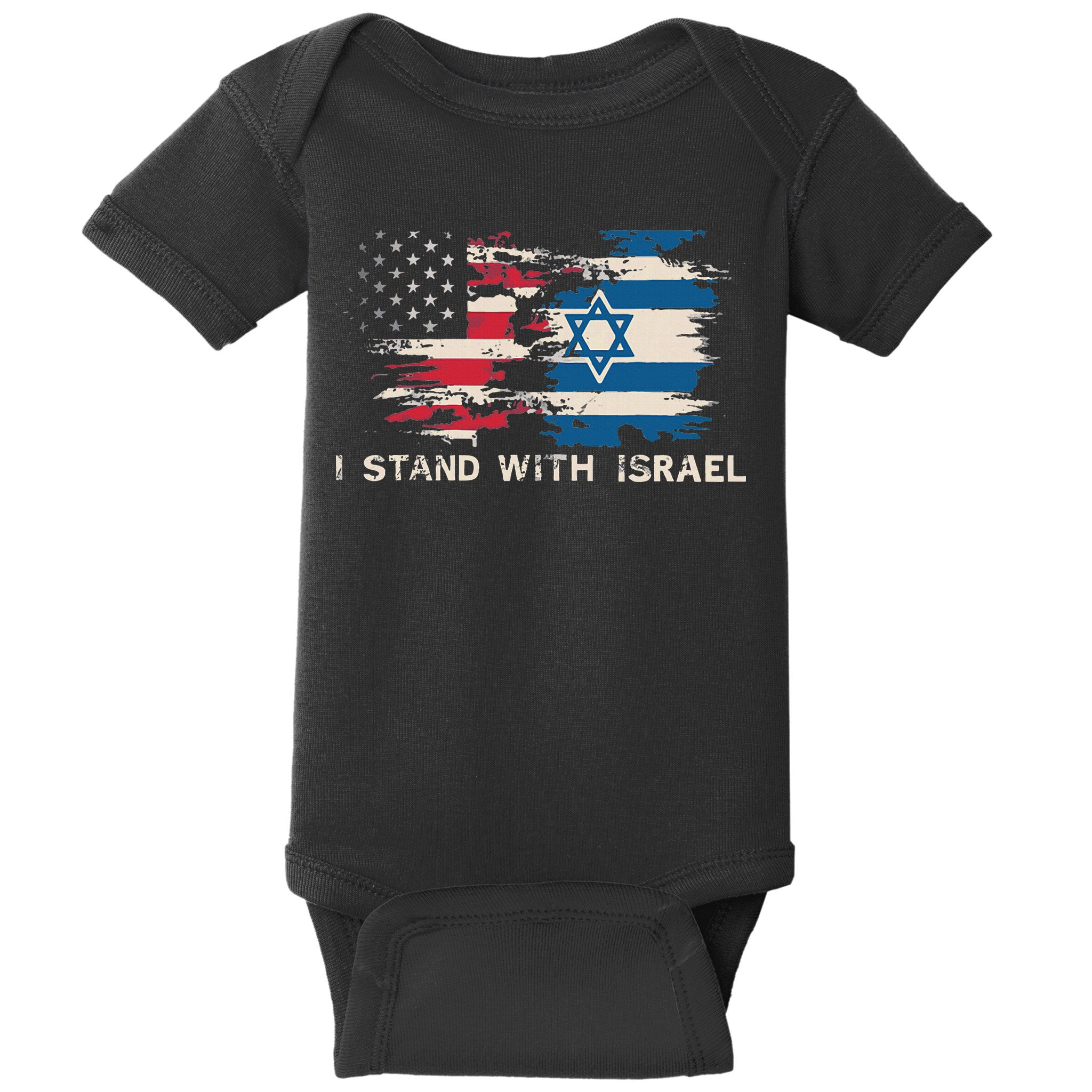 Israeli Flag Jewish Star Of David I Stand With Israel Baby Bodysuit