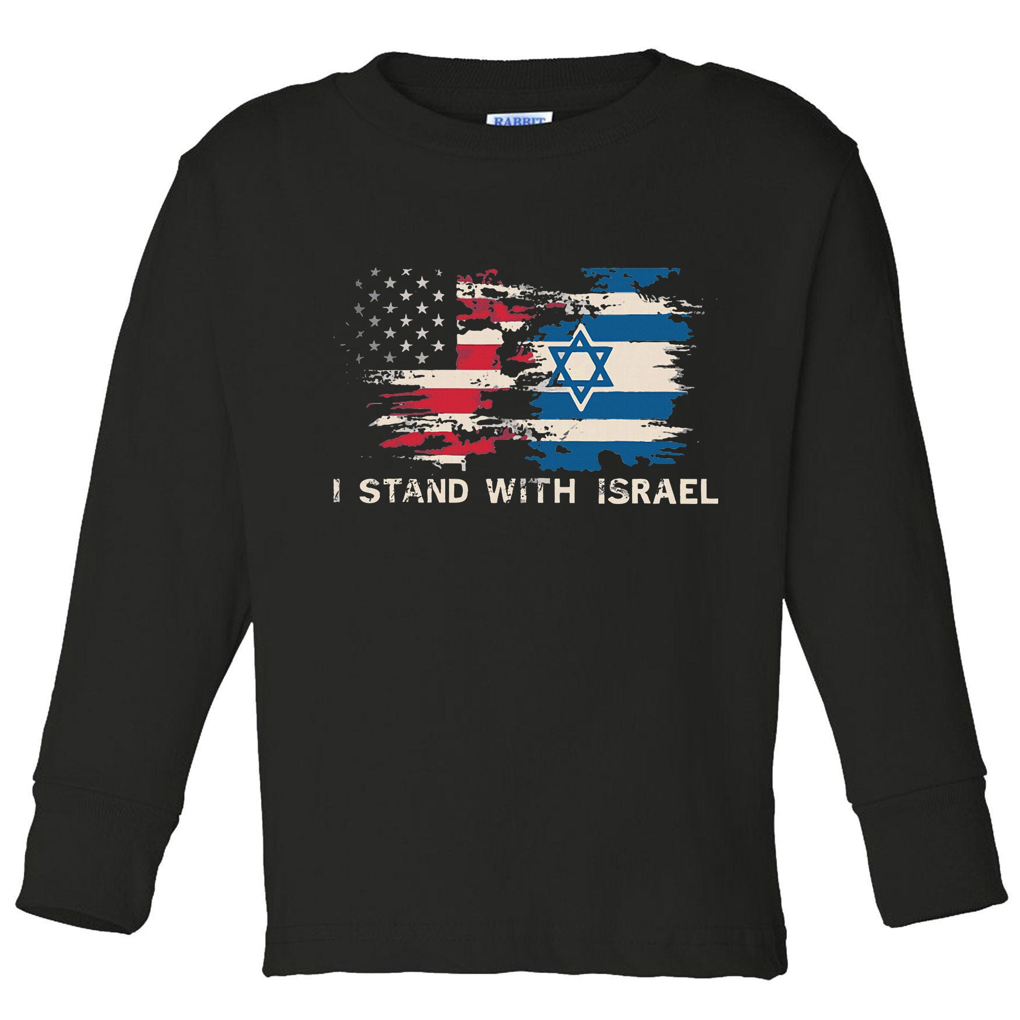 Israeli Flag Jewish Star Of David I Stand With Israel Toddler Long Sleeve Shirt