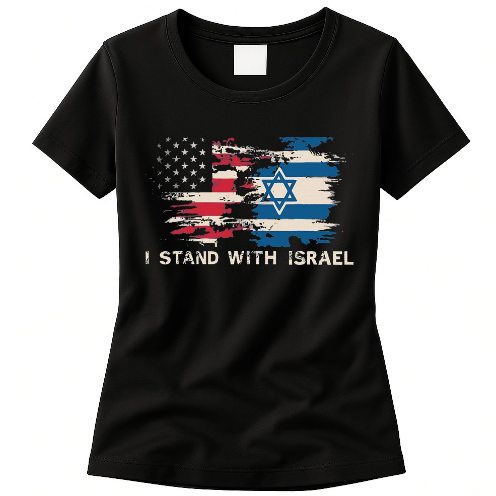Israeli Flag Jewish Star Of David I Stand With Israel Womens T-Shirt