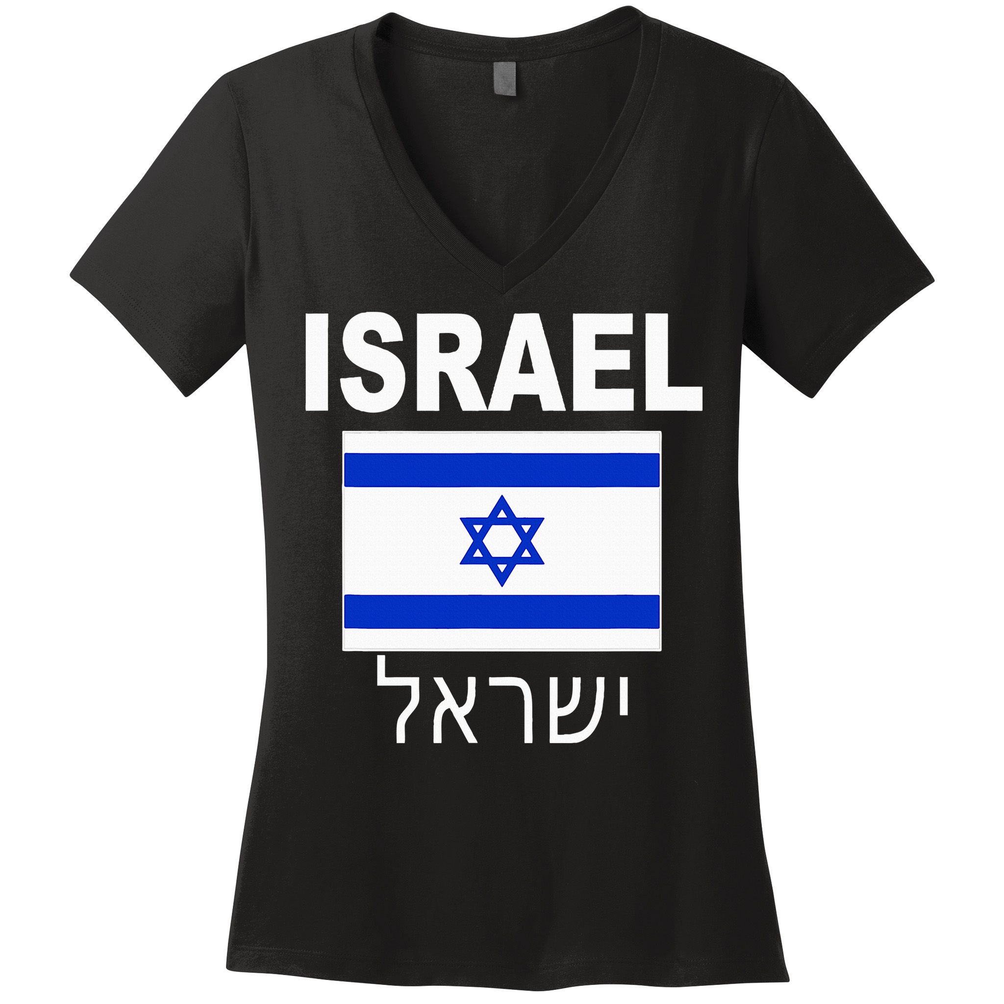 Israel Flag Jewish Israeli Flags Jude Hanukkah Women's V-Neck T-Shirt
