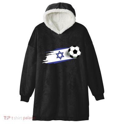 Israel Flag Jersey Israeli Soccer Team Israeli Hooded Wearable Blanket