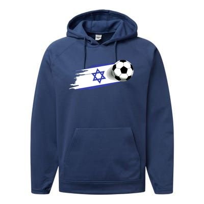 Israel Flag Jersey Israeli Soccer Team Israeli Performance Fleece Hoodie