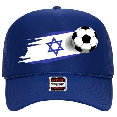 Israel Flag Jersey Israeli Soccer Team Israeli High Crown Mesh Back Trucker Hat