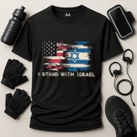 Israeli Flag Jewish Star Of David | I Stand With Israel Cooling Performance Crew T-Shirt
