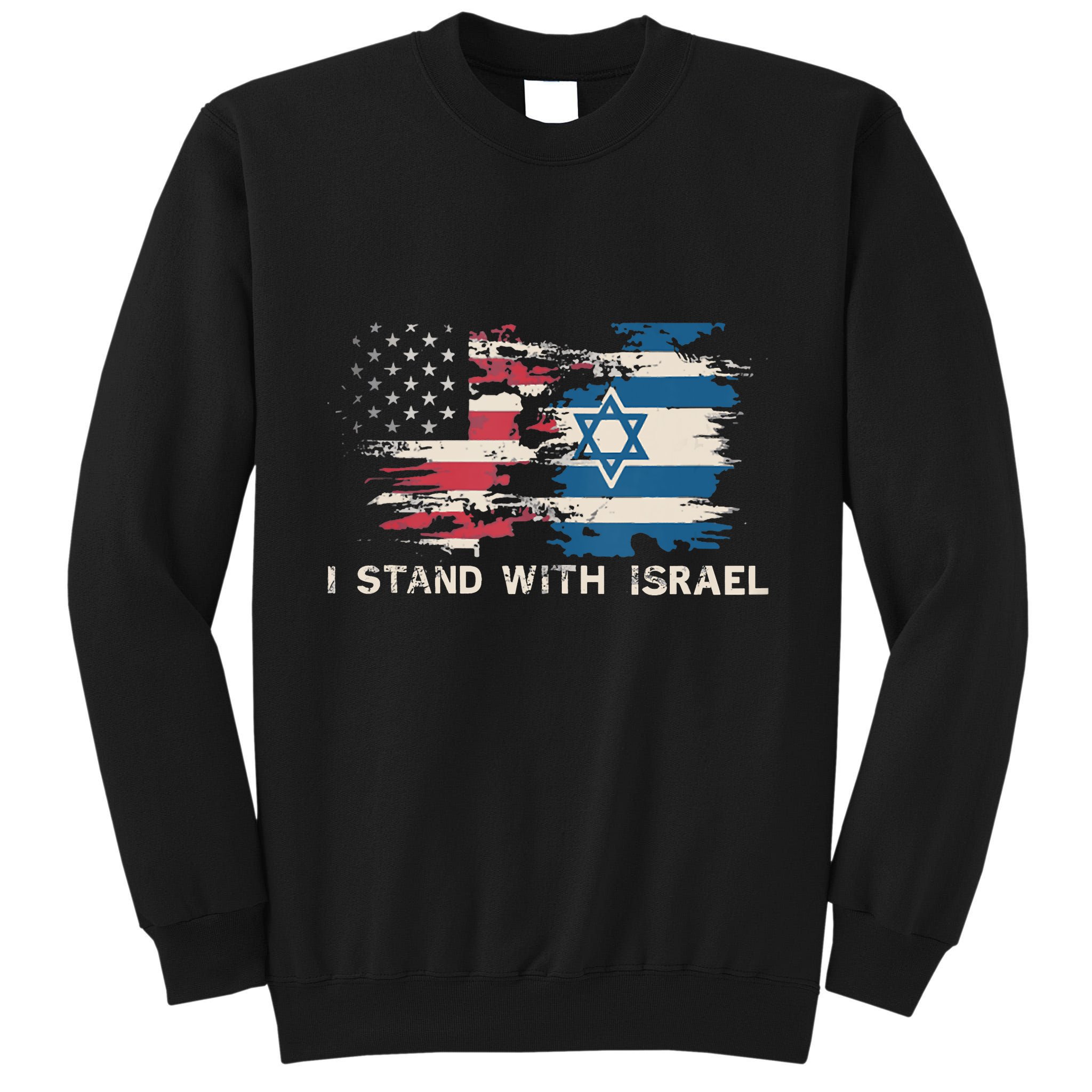 Israeli Flag Jewish Star Of David | I Stand With Israel Tall Sweatshirt
