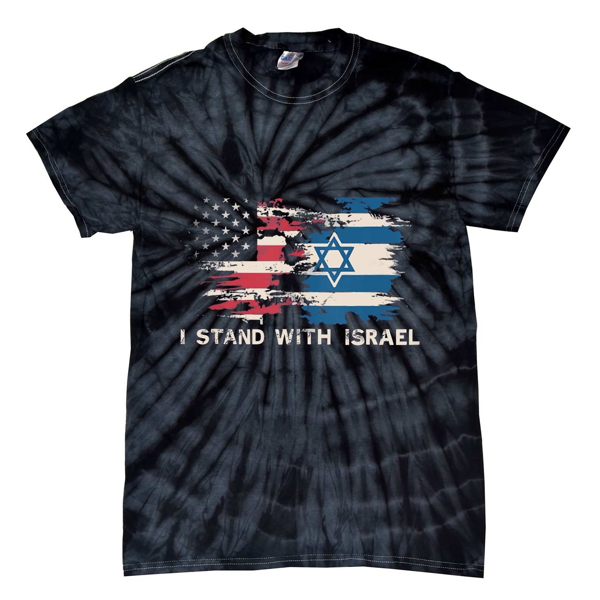 Israeli Flag Jewish Star Of David | I Stand With Israel Tie-Dye T-Shirt