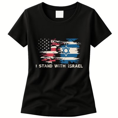 Israeli Flag Jewish Star Of David | I Stand With Israel Womens T-Shirt