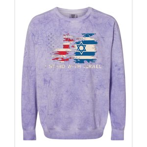 Israeli Flag Jewish Star Of David I Stand With Israel Colorblast Crewneck Sweatshirt