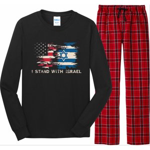 Israeli Flag Jewish Star Of David I Stand With Israel Long Sleeve Pajama Set