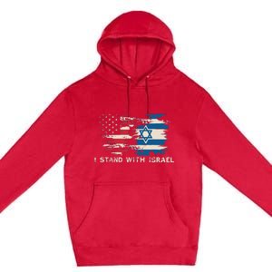 Israeli Flag Jewish Star Of David I Stand With Israel Premium Pullover Hoodie