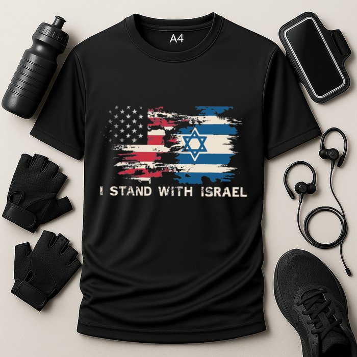 Israeli Flag Jewish Star Of David  I Stand With Israel  Cooling Performance Crew T-Shirt