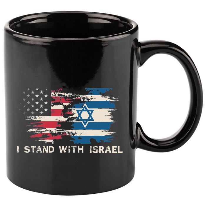 Israeli Flag Jewish Star Of David  I Stand With Israel  11oz C Handle Ceramic Mug