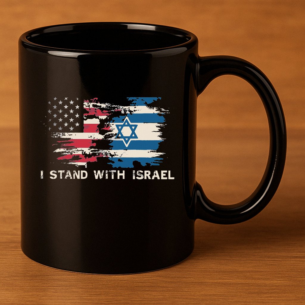 Israeli Flag Jewish Star Of David  I Stand With Israel  11oz C Handle Ceramic Mug