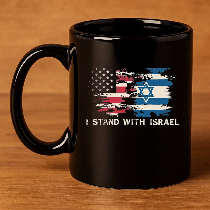 Israeli Flag Jewish Star Of David  I Stand With Israel  11oz C Handle Ceramic Mug