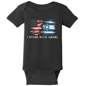 Israeli Flag Jewish Star Of David  I Stand With Israel  Baby Bodysuit