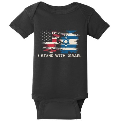 Israeli Flag Jewish Star Of David  I Stand With Israel  Baby Bodysuit