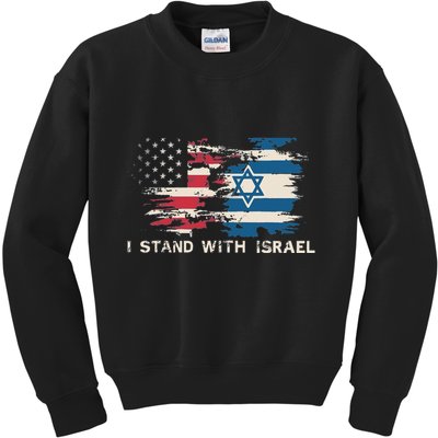 Israeli Flag Jewish Star Of David  I Stand With Israel  Kids Sweatshirt