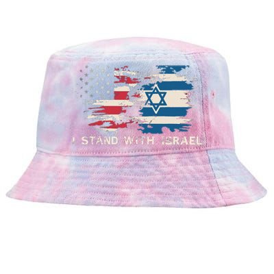 Israeli Flag Jewish Star Of David  I Stand With Israel  Tie-Dyed Bucket Hat