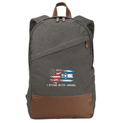 Israeli Flag Jewish Star Of David  I Stand With Israel  Cotton Canvas Backpack