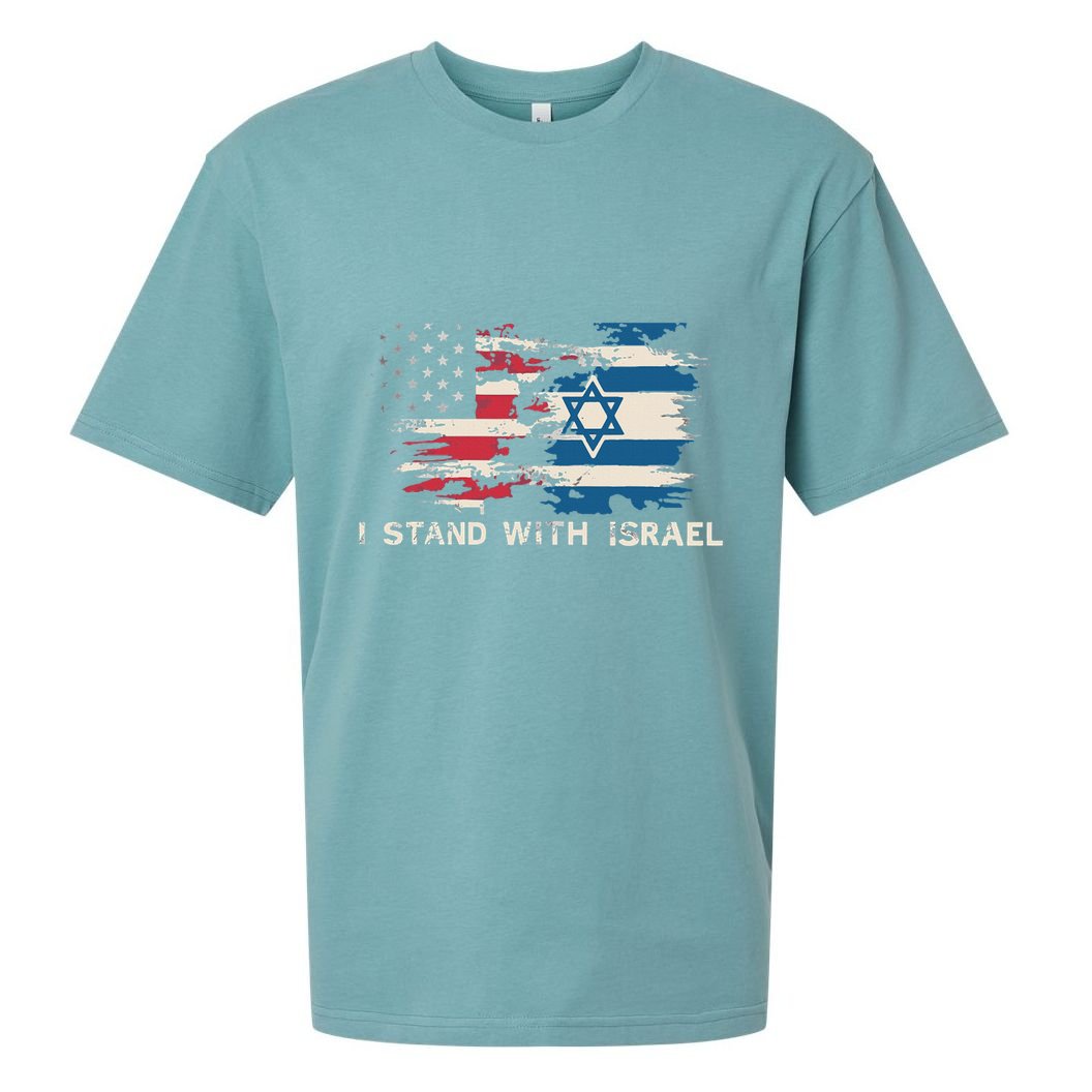 Israeli Flag Jewish Star Of David  I Stand With Israel  Sueded Cloud Jersey T-Shirt