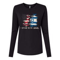 Israeli Flag Jewish Star Of David I Stand With Israel Womens Cotton Relaxed Long Sleeve T-Shirt