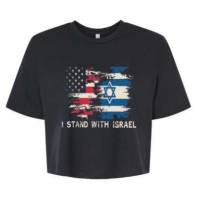 Israeli Flag Jewish Star Of David I Stand With Israel Bella+Canvas Jersey Crop Tee