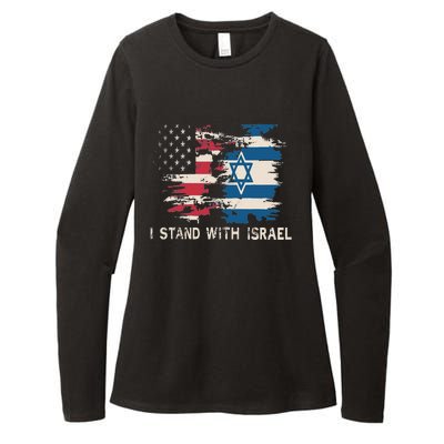 Israeli Flag Jewish Star Of David I Stand With Israel Womens CVC Long Sleeve Shirt