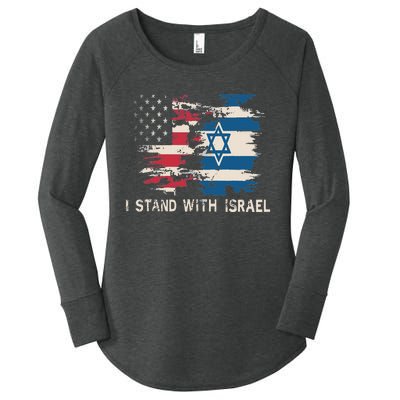 Israeli Flag Jewish Star Of David I Stand With Israel Women's Perfect Tri Tunic Long Sleeve Shirt