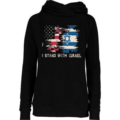 Israeli Flag Jewish Star Of David I Stand With Israel Womens Funnel Neck Pullover Hood