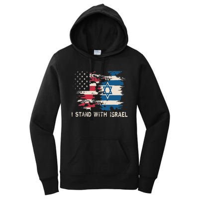 Israeli Flag Jewish Star Of David I Stand With Israel Women's Pullover Hoodie