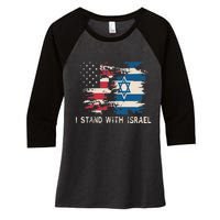 Israeli Flag Jewish Star Of David I Stand With Israel Women's Tri-Blend 3/4-Sleeve Raglan Shirt