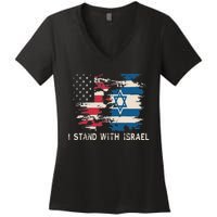 Israeli Flag Jewish Star Of David I Stand With Israel Women's V-Neck T-Shirt