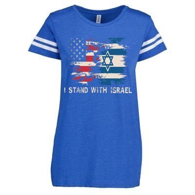 Israeli Flag Jewish Star Of David I Stand With Israel Enza Ladies Jersey Football T-Shirt