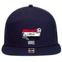 Iraq Flag Jersey Iraqi Soccer Team Iraqi 7 Panel Mesh Trucker Snapback Hat