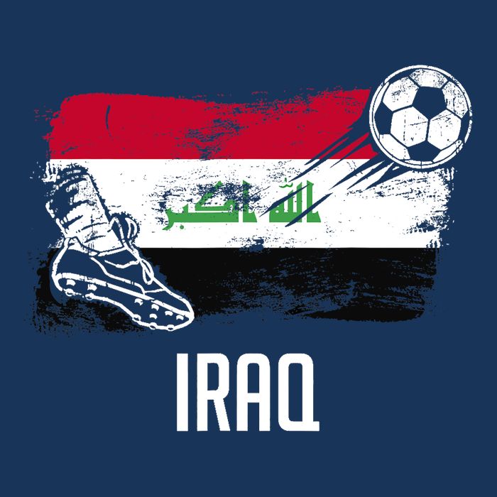 Iraq Flag Jersey Iraqi Soccer Team Iraqi 7 Panel Mesh Trucker Snapback Hat