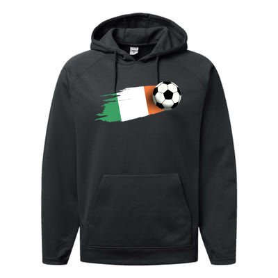 Ireland Flag Jersey Ireland Soccer Team Ireland Performance Fleece Hoodie