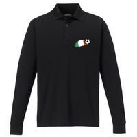 Ireland Flag Jersey Ireland Soccer Team Ireland Performance Long Sleeve Polo