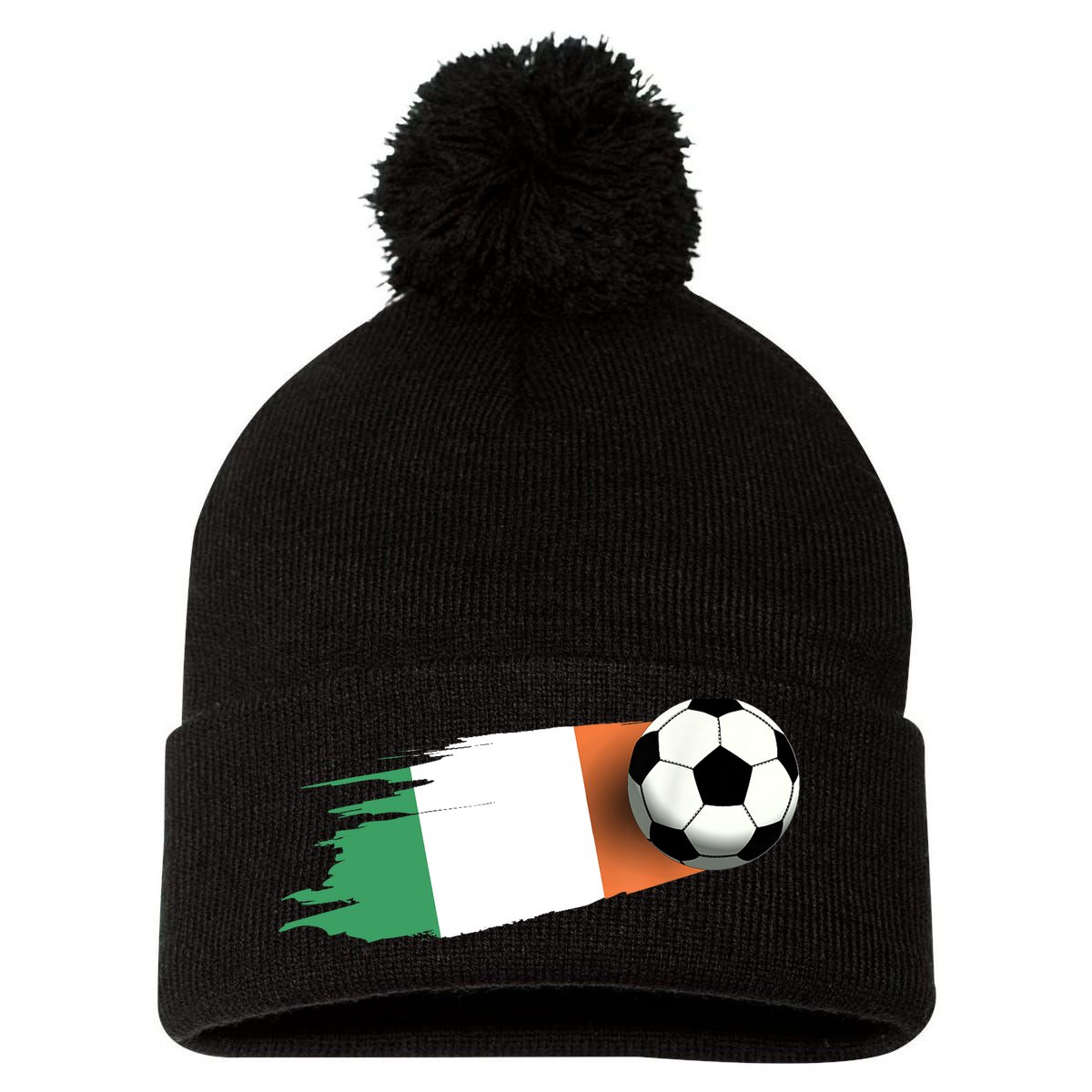Ireland Flag Jersey Ireland Soccer Team Ireland Pom Pom 12in Knit Beanie