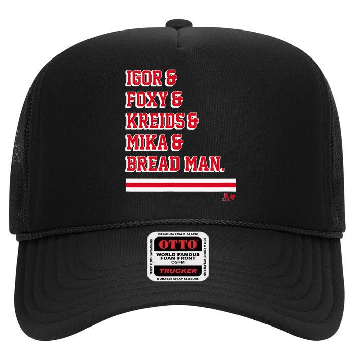 Igor & Foxy & Kreids & Mika & Bread Man New York Hockey High Crown Mesh Back Trucker Hat